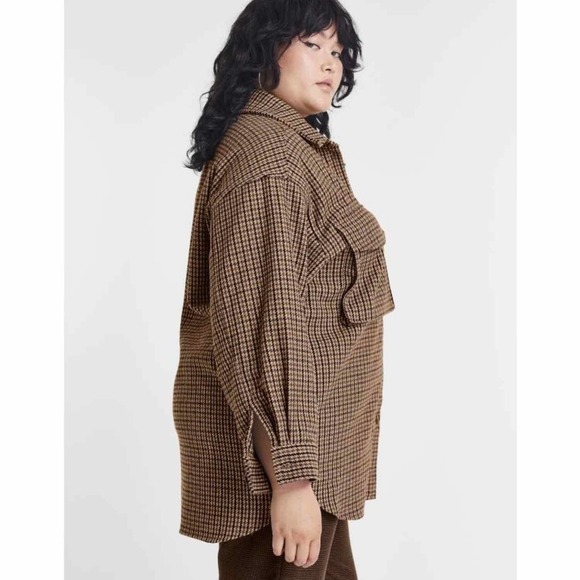 H&M Oversized Wool Blend Twill Shacket Size Large - Picture 4 of 14